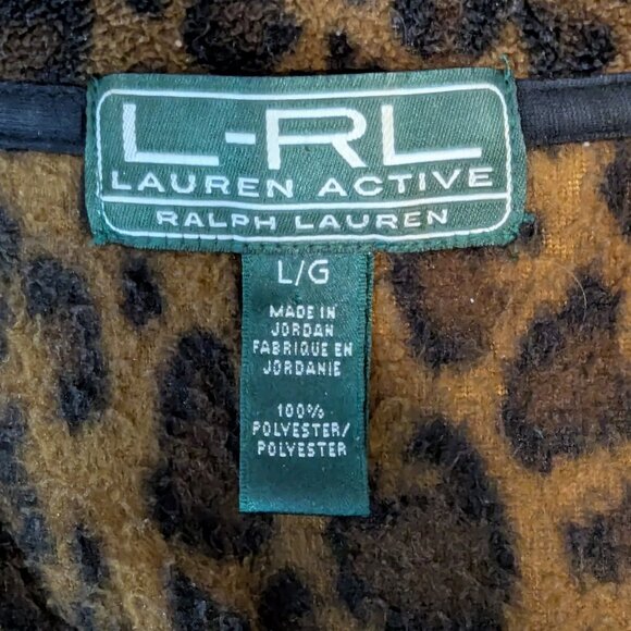 Lauren Active Ralph Lauren Leopard Fleece Jacket Full-Zip Women - Size L - Picture 4 of 11